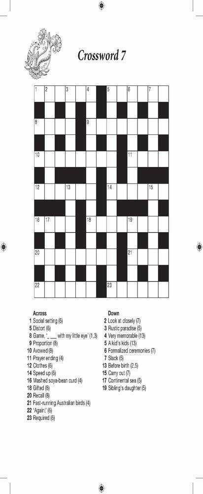 Mindfulness Crosswords: Everyday Puzzles for Wellbeing: Paperback Book
