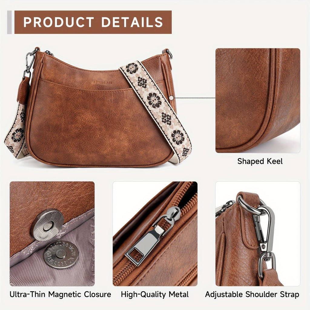 Vintage Crossbody Bag Chic Shoulder Purse Adjustable Strap — product image