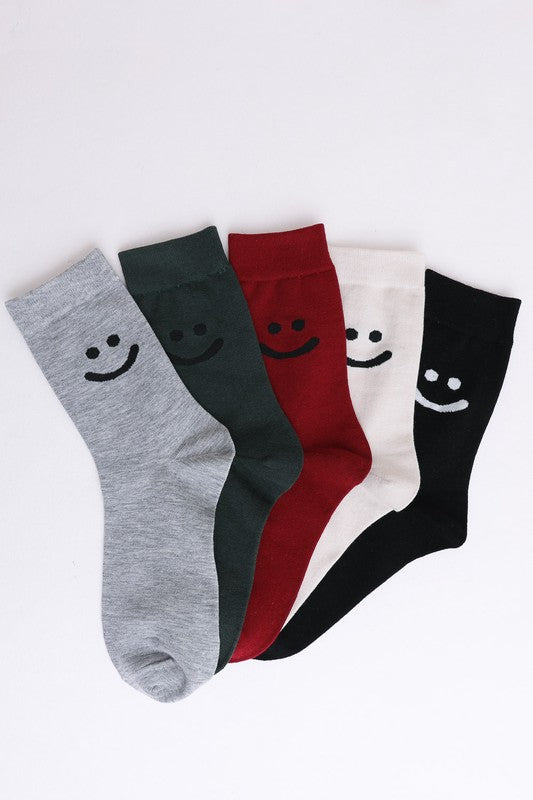 Smiley Face Crew Socks — product image
