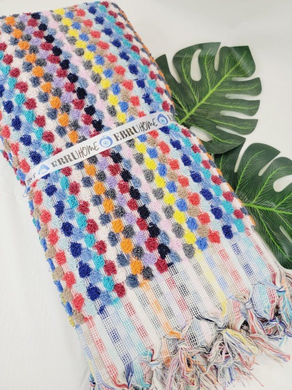 Bath Towels, Organic Turkish Cotton Pom Pom Towels — product image