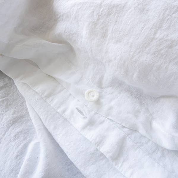 Linen Pillow Case Optical White Stone Washed European Linen: EURO  (26 x 26)