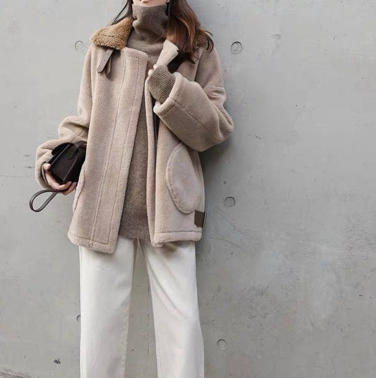 Chic HighNeck Knit Sweater FallWinter Style: Crisp White / One Size Fits Most.
