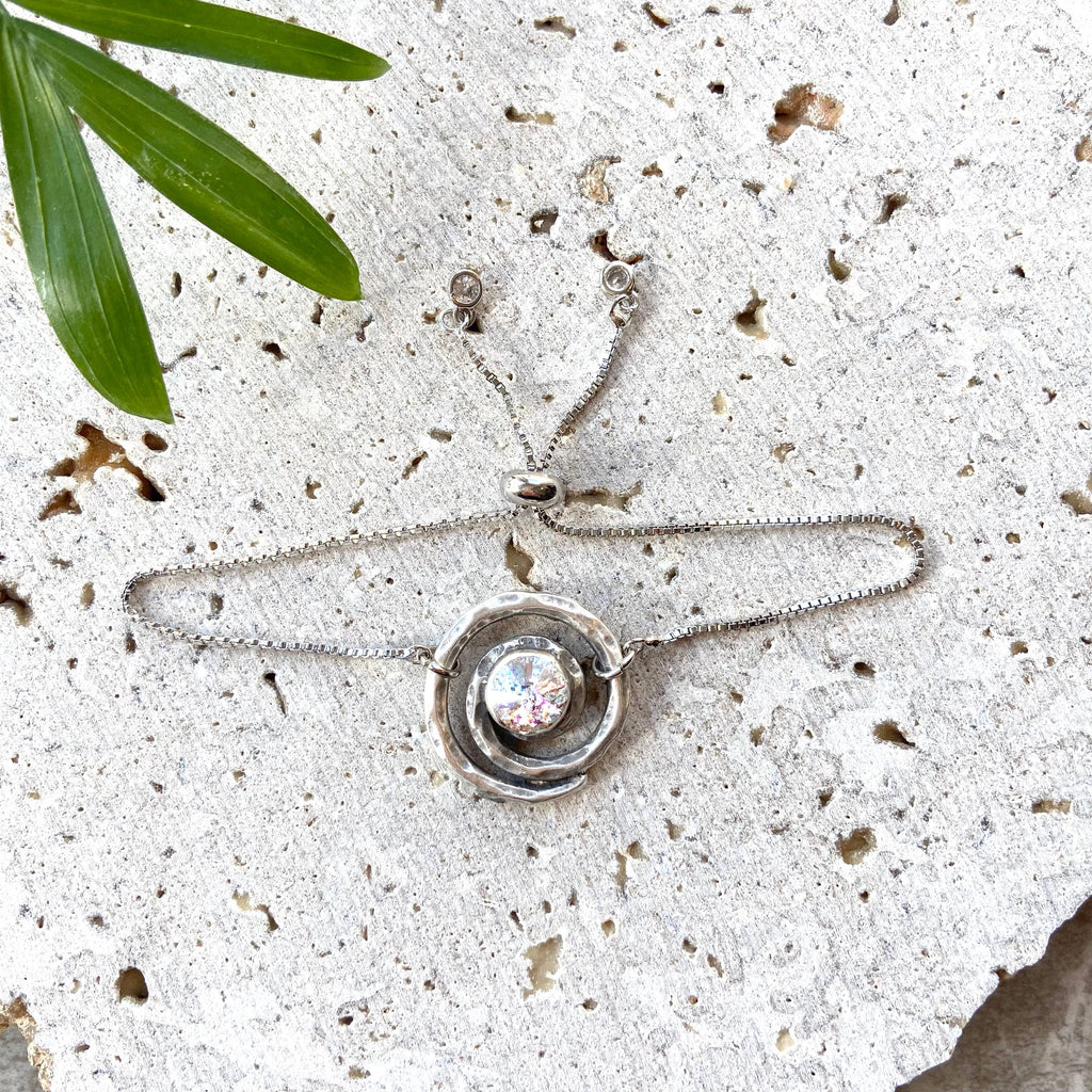 Swarovski Crystal slider bracelet uno boutique gift salon: Clear
