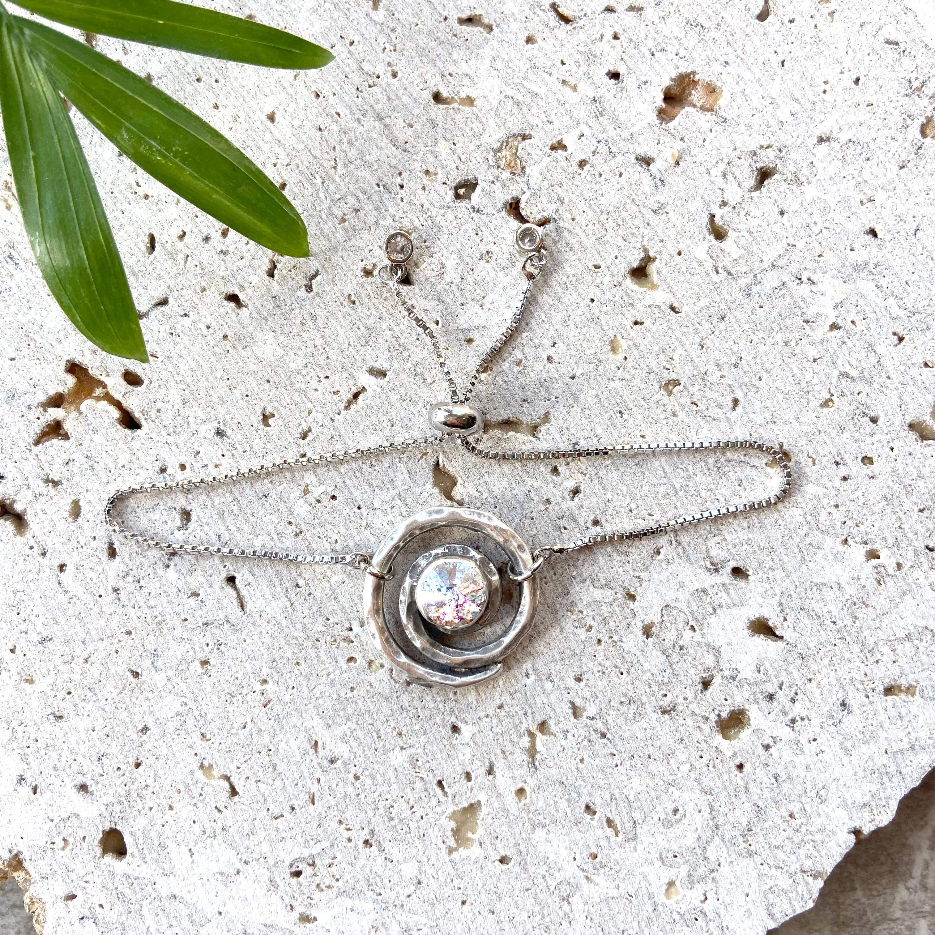 Swarovski Crystal slider bracelet uno boutique gift salon: Clear