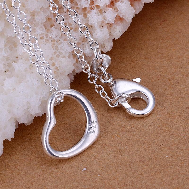18K White Gold Plated Baby Heart Necklace