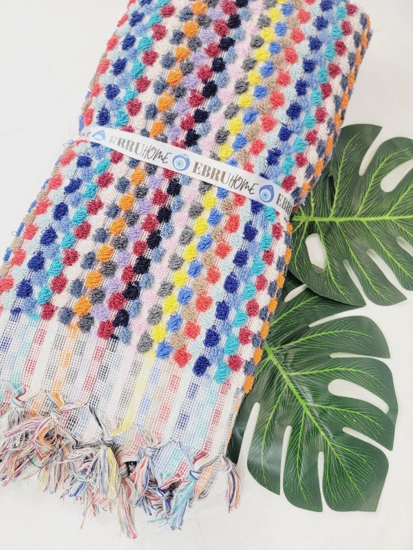 Bath Towels, Organic Turkish Cotton Pom Pom Towels — product image