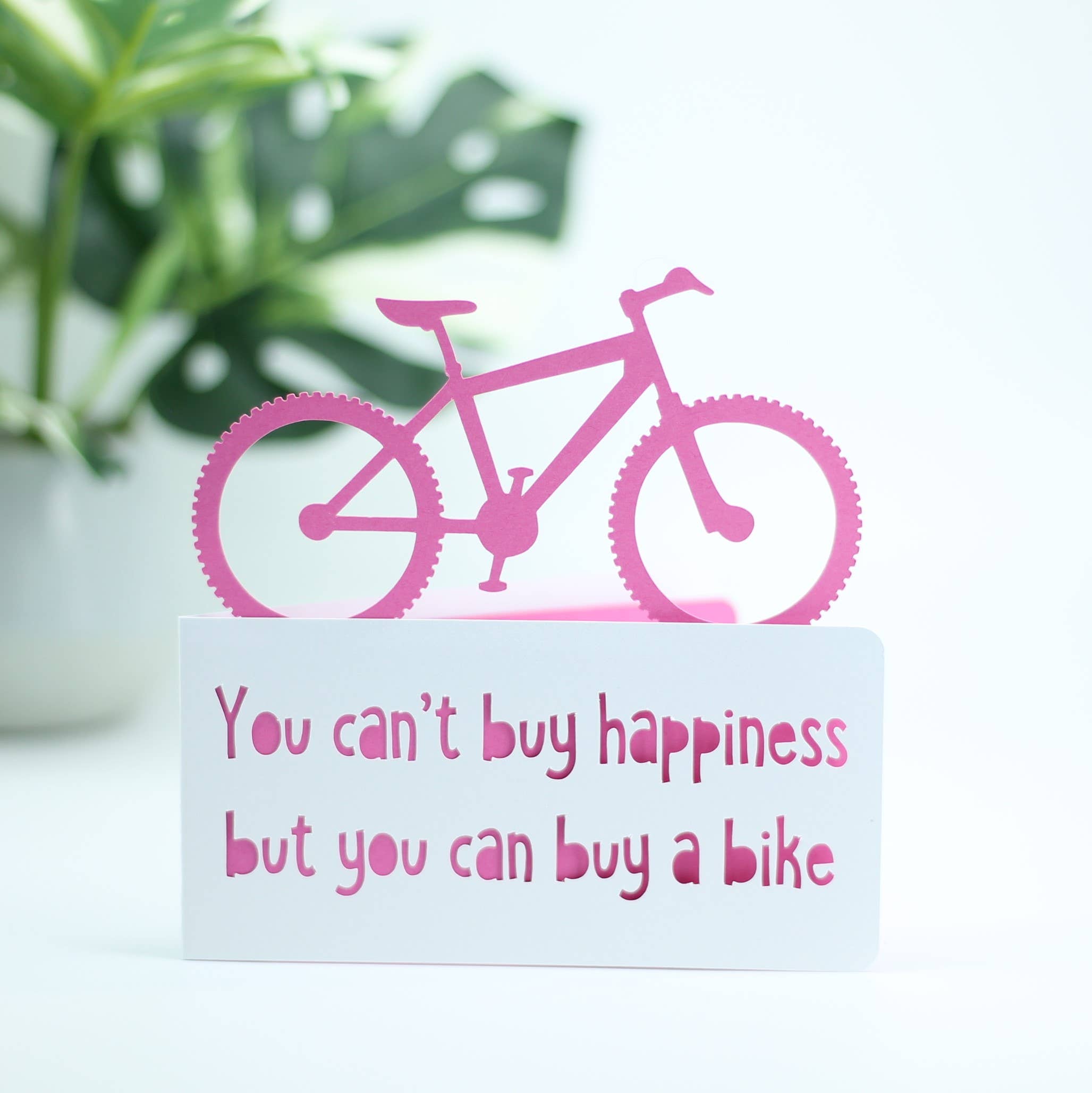 Happiness Bike Quote - Everyday Greeting Card: Green