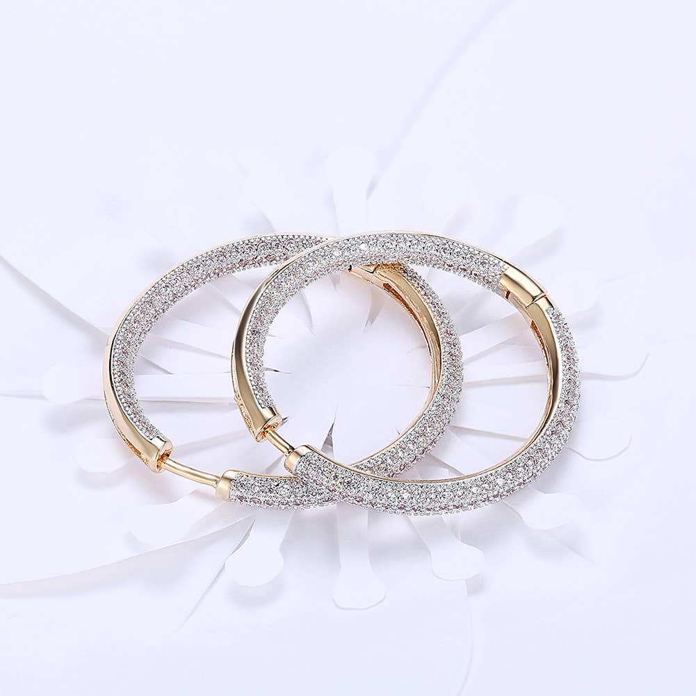 Abstract Crystal Hoop Earrings Set