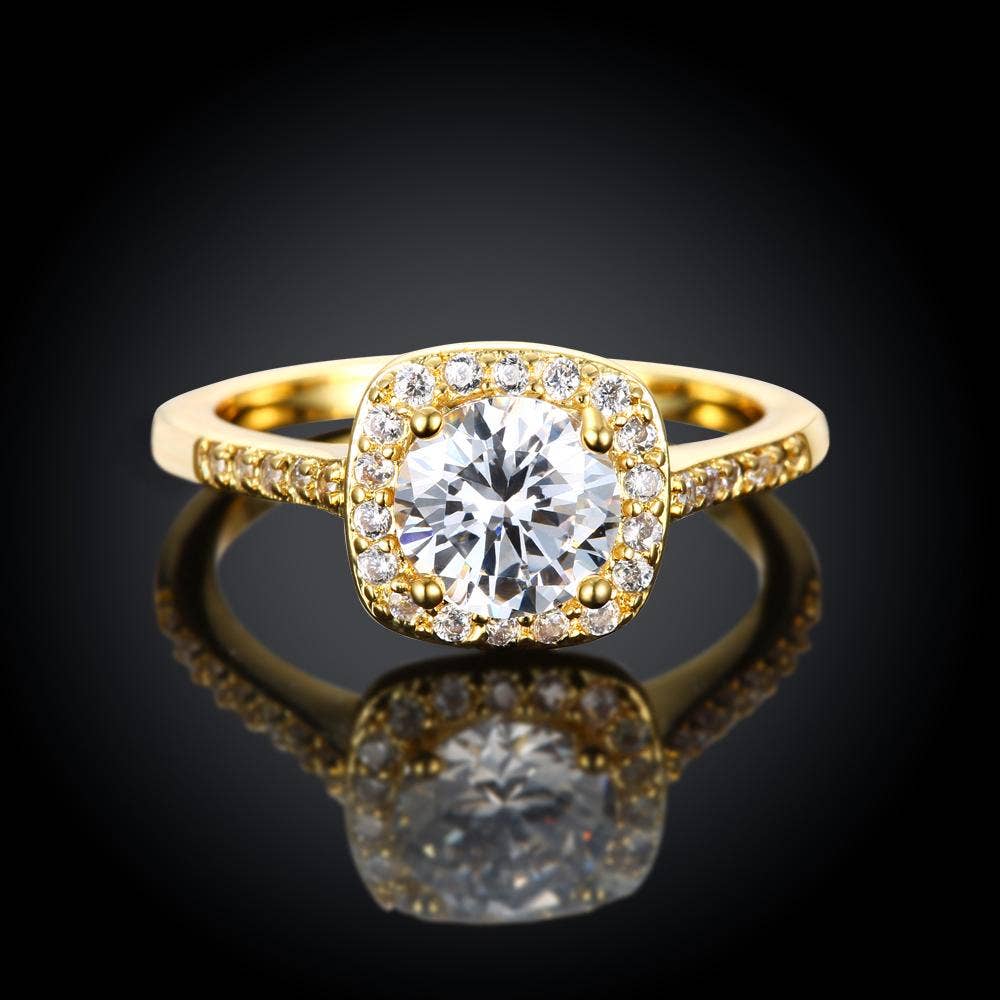 Swarovski Crystal Halo Ring: White / 8
