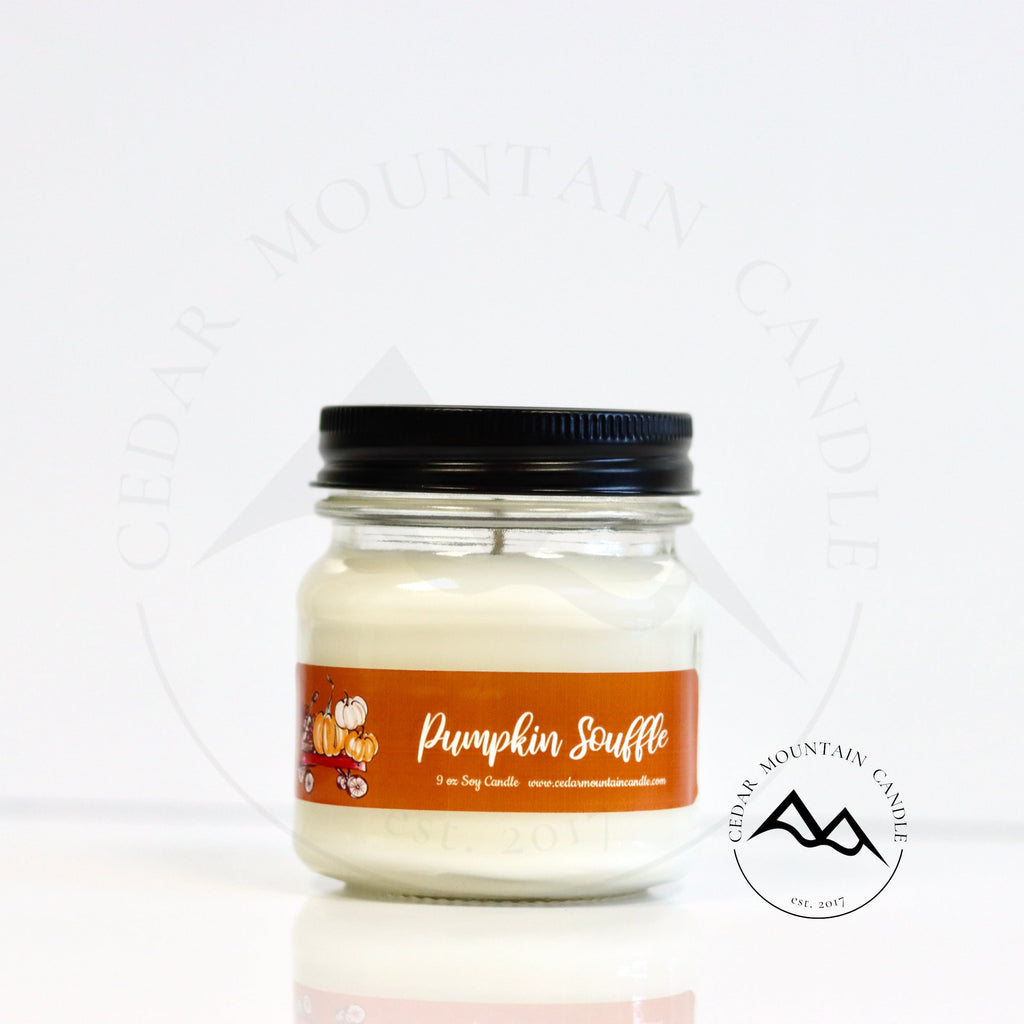 Fall Orange Pumpkin Mason Jar Candle — product image