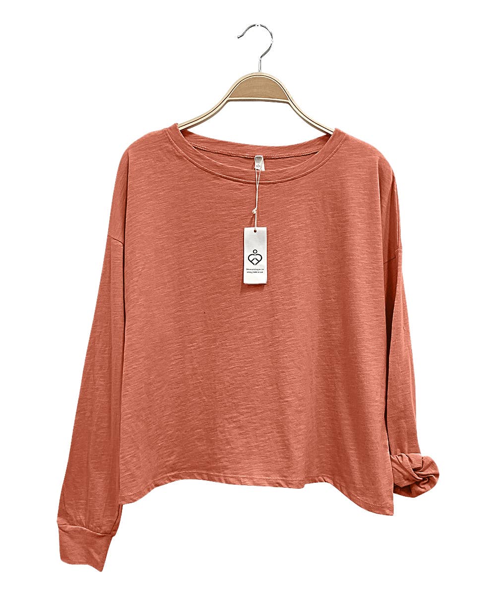 COTTONSLUB OVERSIZE T PREWASHED: MAUVE / L