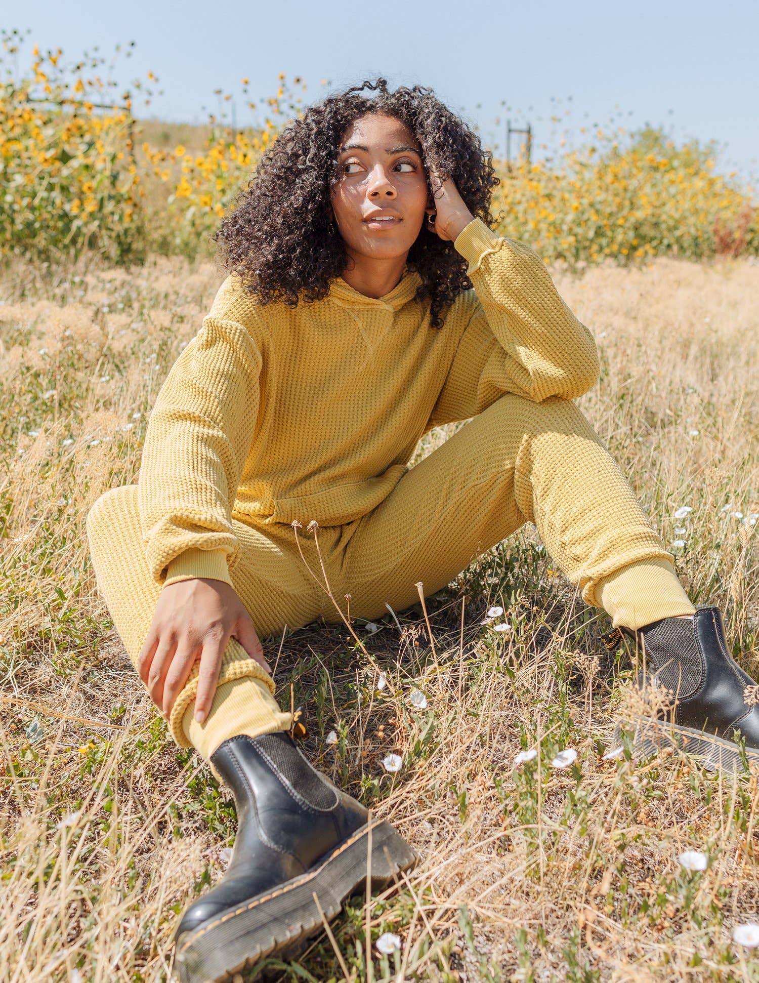 The Waffle Hoodie - Sunflower: Large — product image