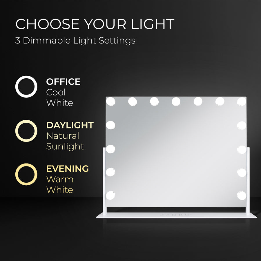 15 Led Light Bulb Horizontal Hollywood Makeup Mirror - 25" X 20”
