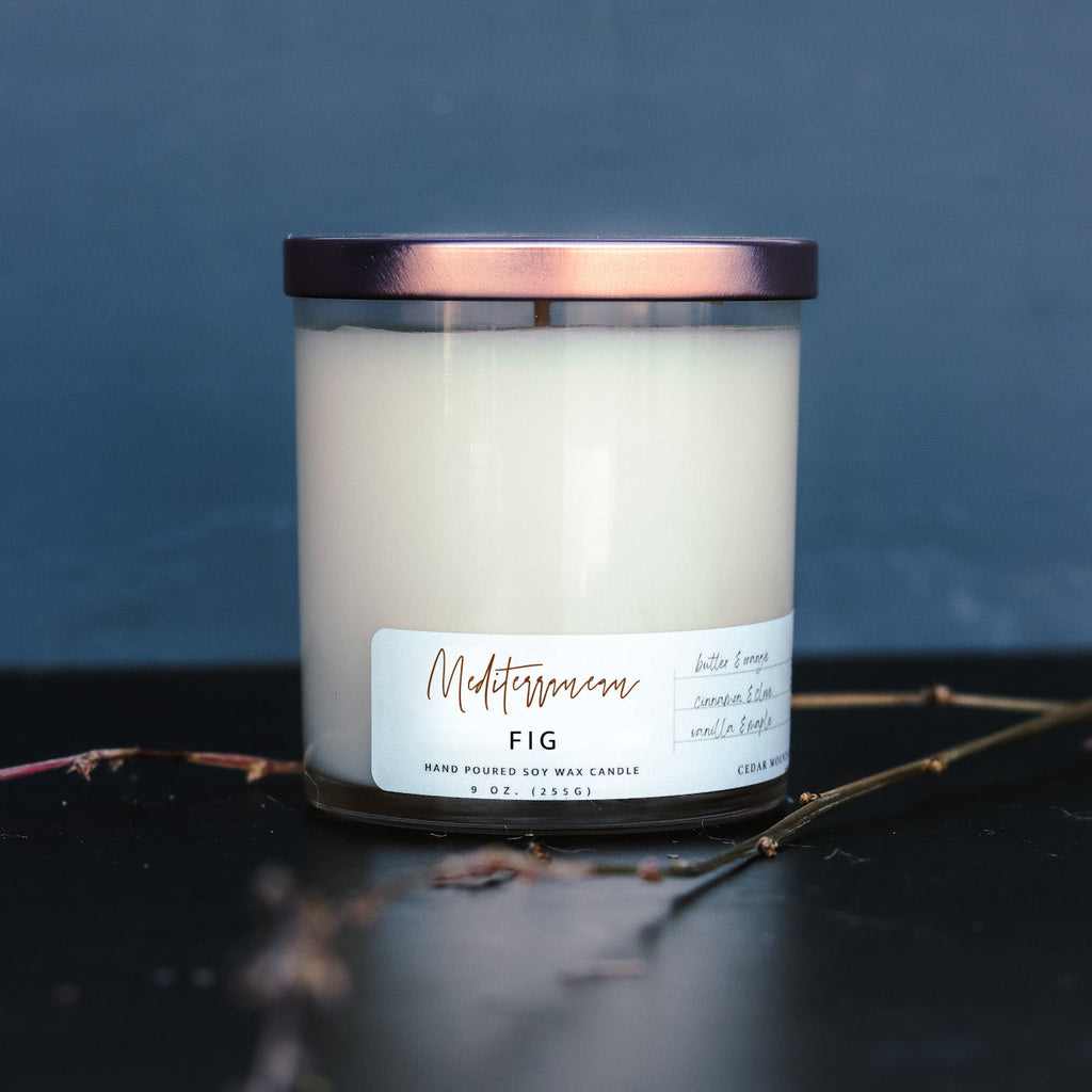 Mediterranean Fig - 9 oz Whiskey Glass Candle — product image