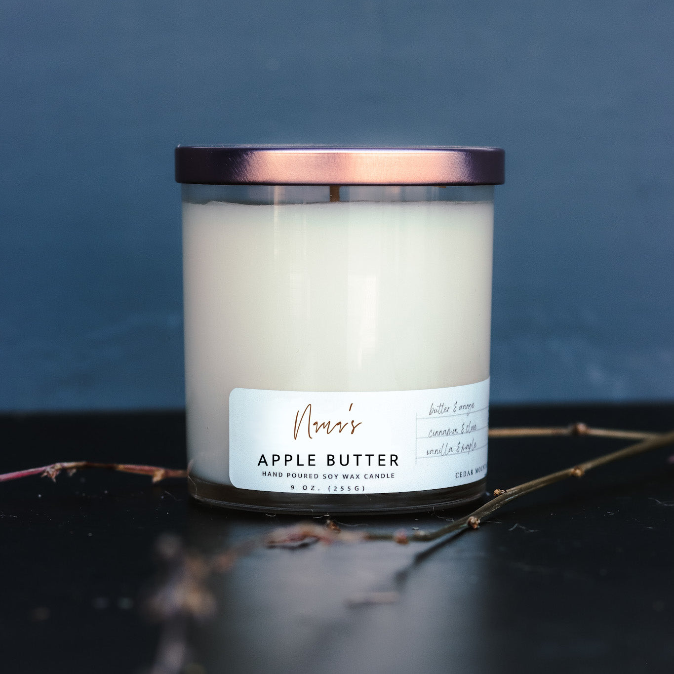 Nana's Apple Butter - 9 oz Whiskey Glass Candle — product image