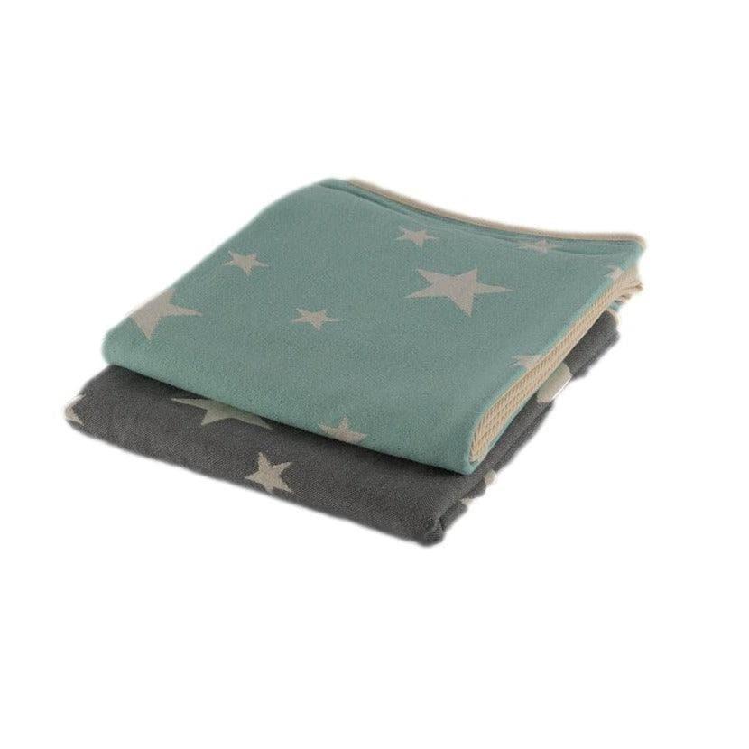 Star Print Reversible Baby Blanket.